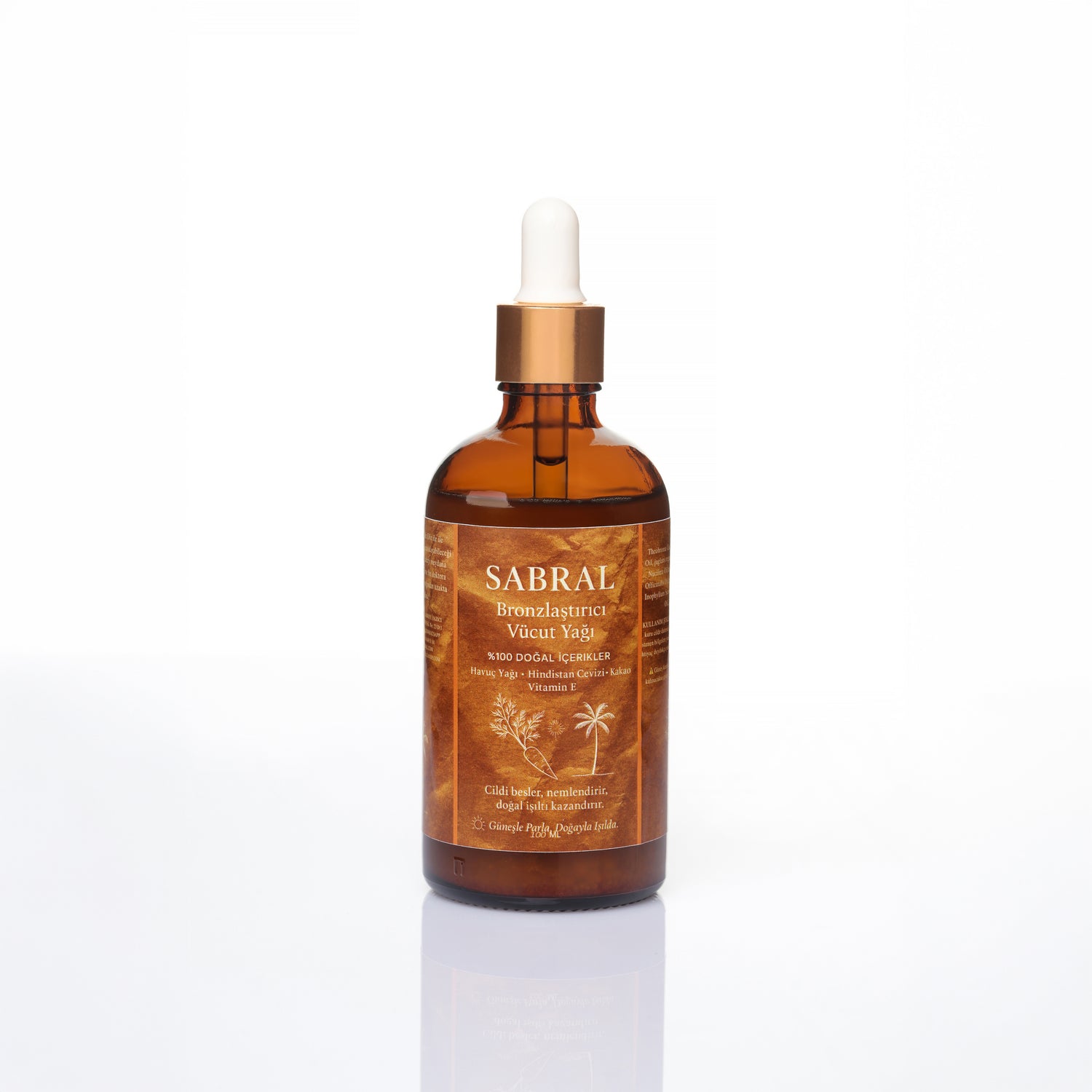 Sabral Doğal Bronzlaştırıcı & Işıltı Veren Vücut Yağı 100ML (Bitkisel • Besleyici • Işıltılı Bronz Görünüm)