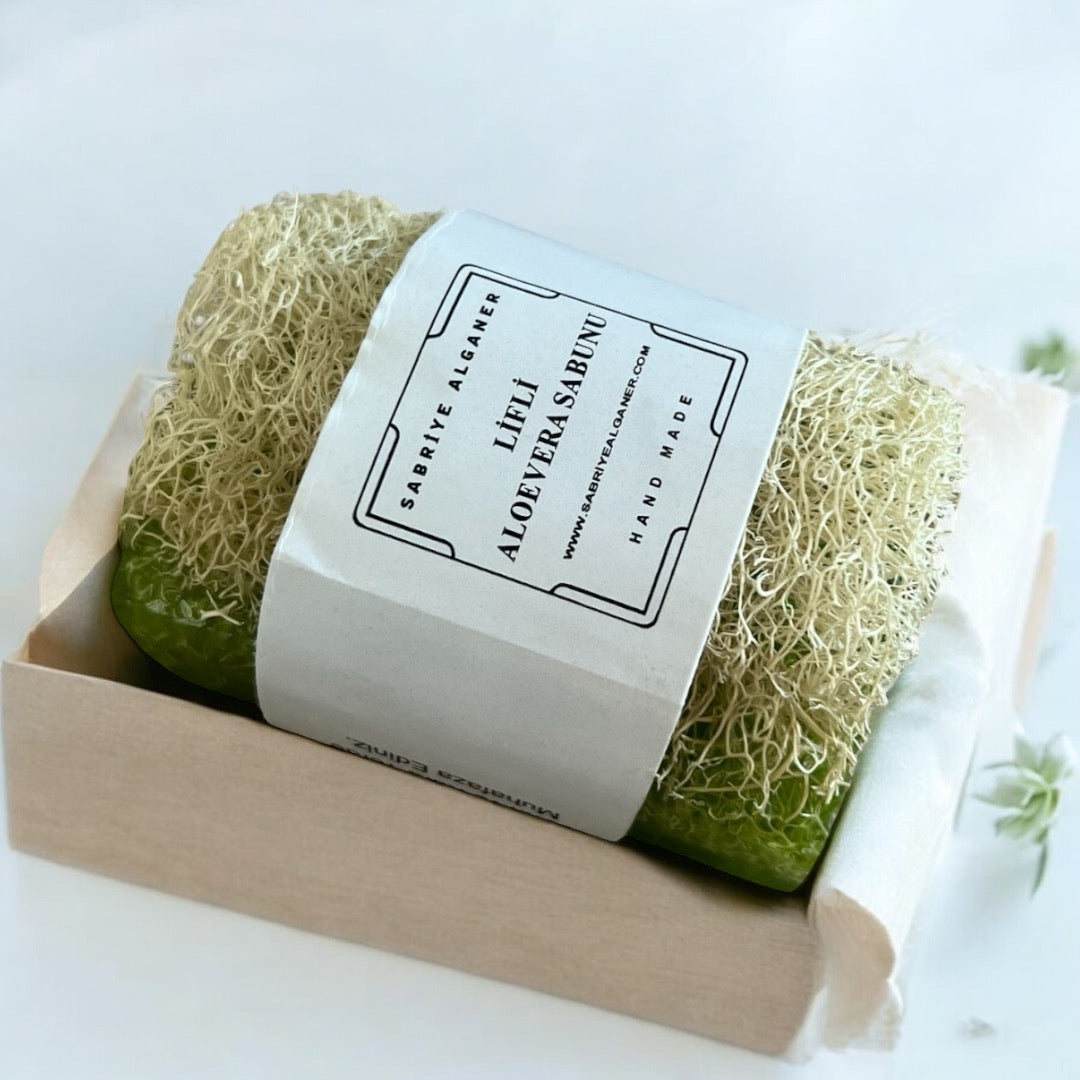 Sabral Lifli Aloe Vera Arındırıcı & Yatıştırıcı Sabun (Doğal Peeling • Nemlendirici • Hassas Cilt Dostu)